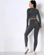 Seamless Long Sleeve Solid Yoga Set | Mixtshop LLC