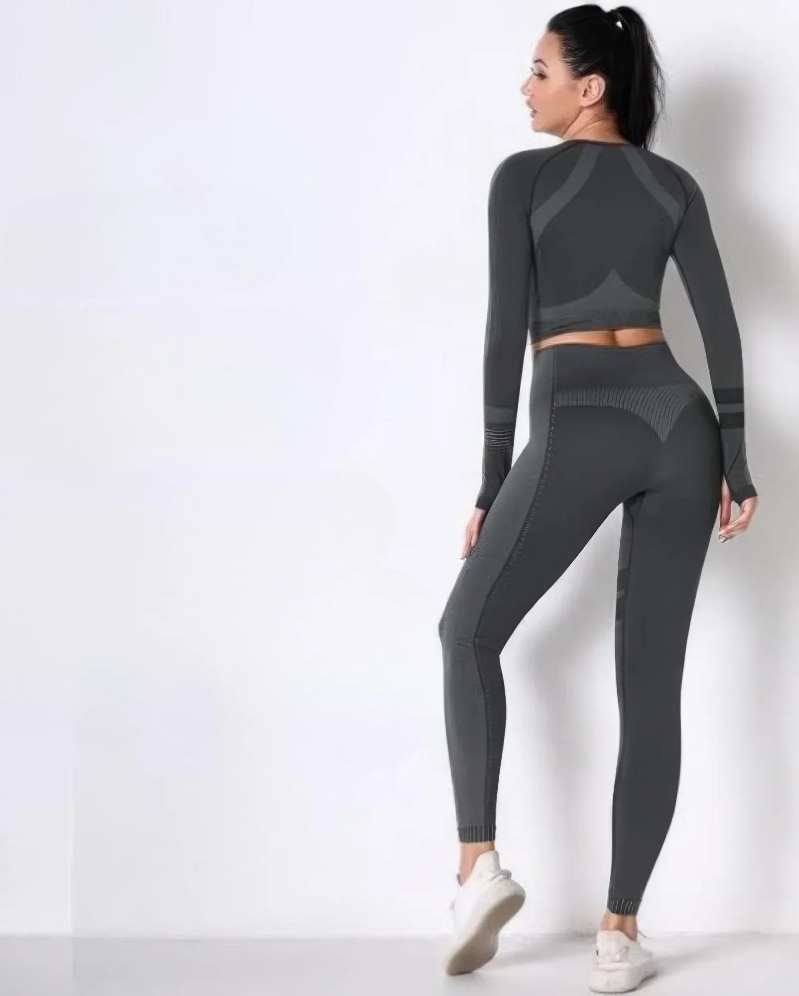 Seamless Long Sleeve Solid Yoga Set | Mixtshop LLC