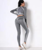 Seamless Long Sleeve Solid Yoga Set | Mixtshop LLC