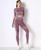 Seamless Long Sleeve Solid Yoga Set | Mixtshop LLC