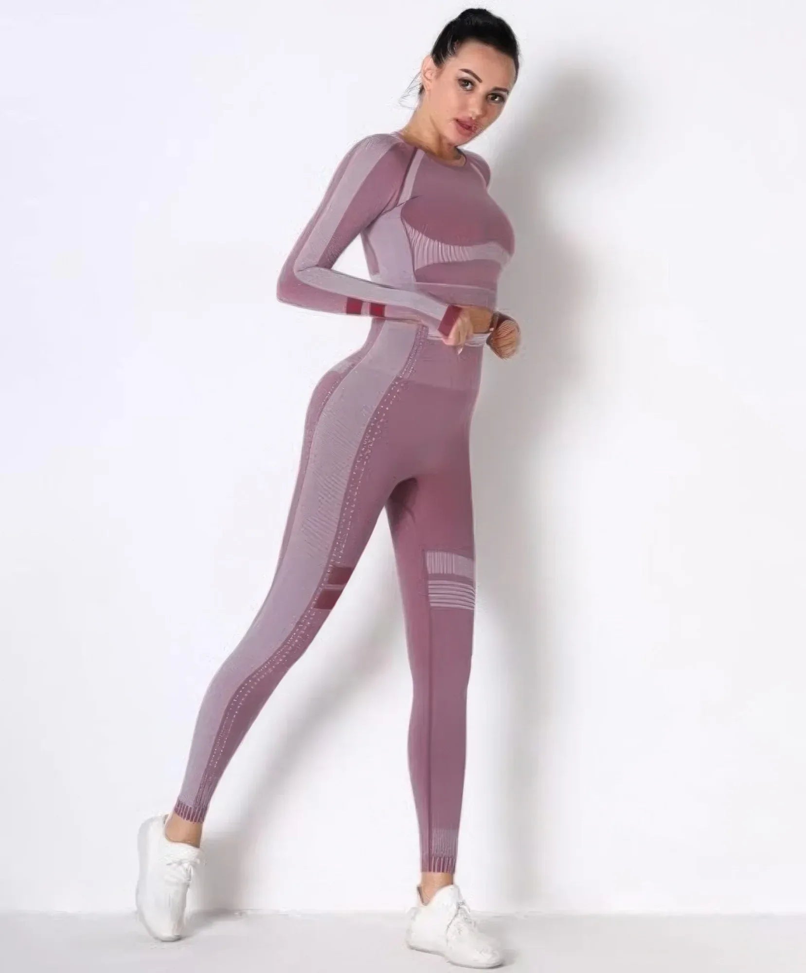 Seamless Long Sleeve Solid Yoga Set | Mixtshop LLC