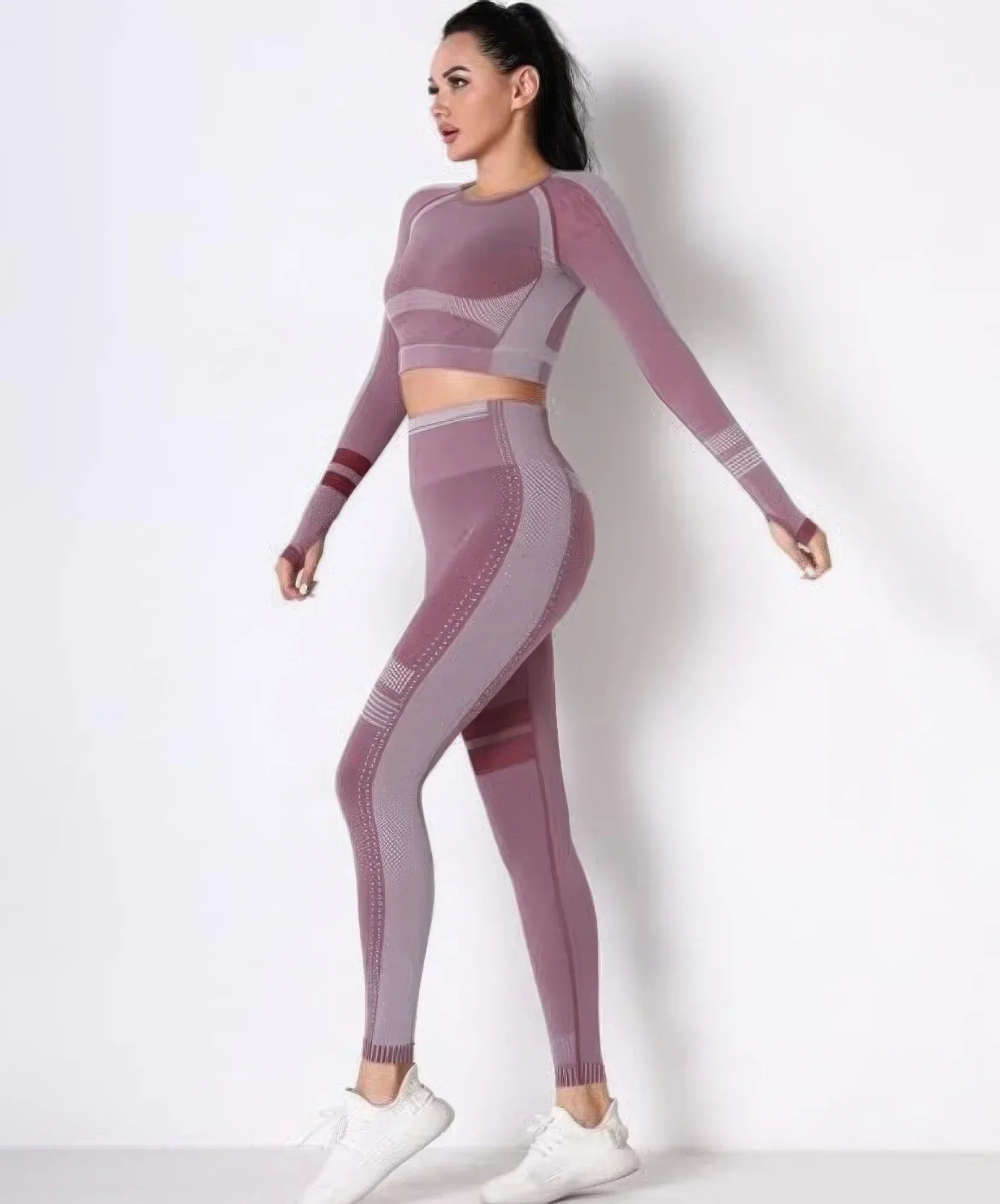 Seamless Long Sleeve Solid Yoga Set | Mixtshop LLC
