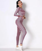 Seamless Long Sleeve Solid Yoga Set | Mixtshop LLC