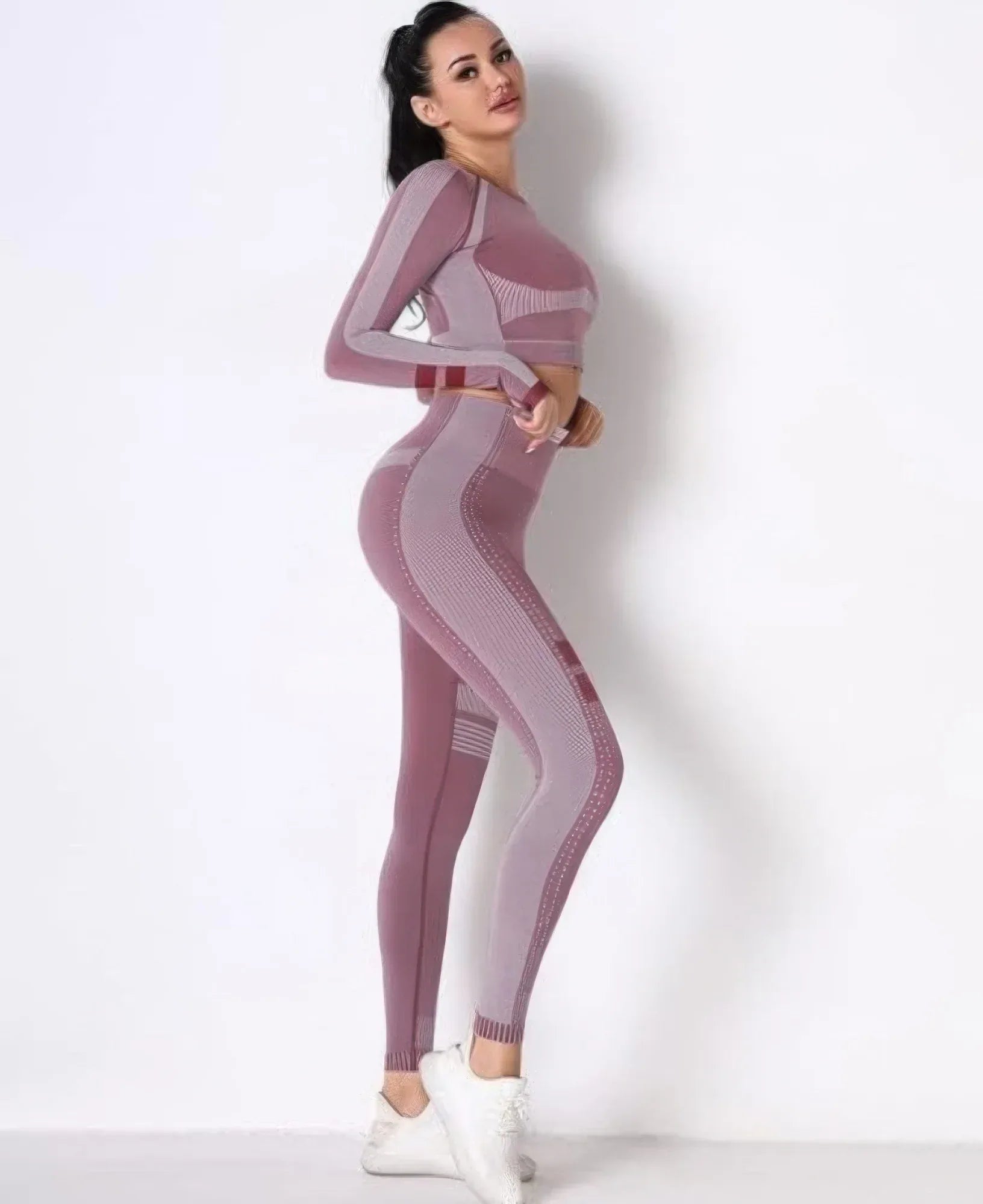 Seamless Long Sleeve Solid Yoga Set | Mixtshop LLC