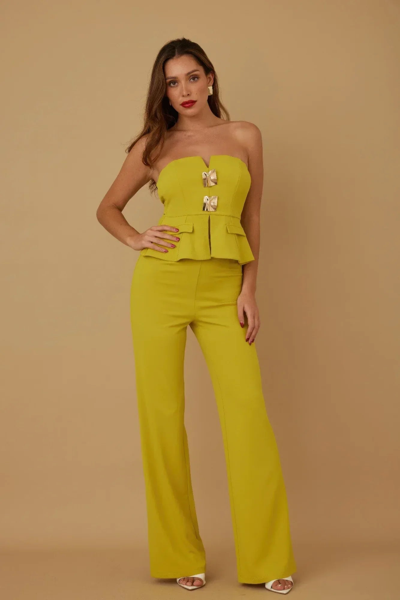Scrunched Golden Stone Strapless Sets | Mixtshop LLC