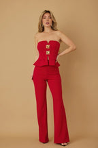 Scrunched Golden Stone Strapless Sets | Mixtshop LLC