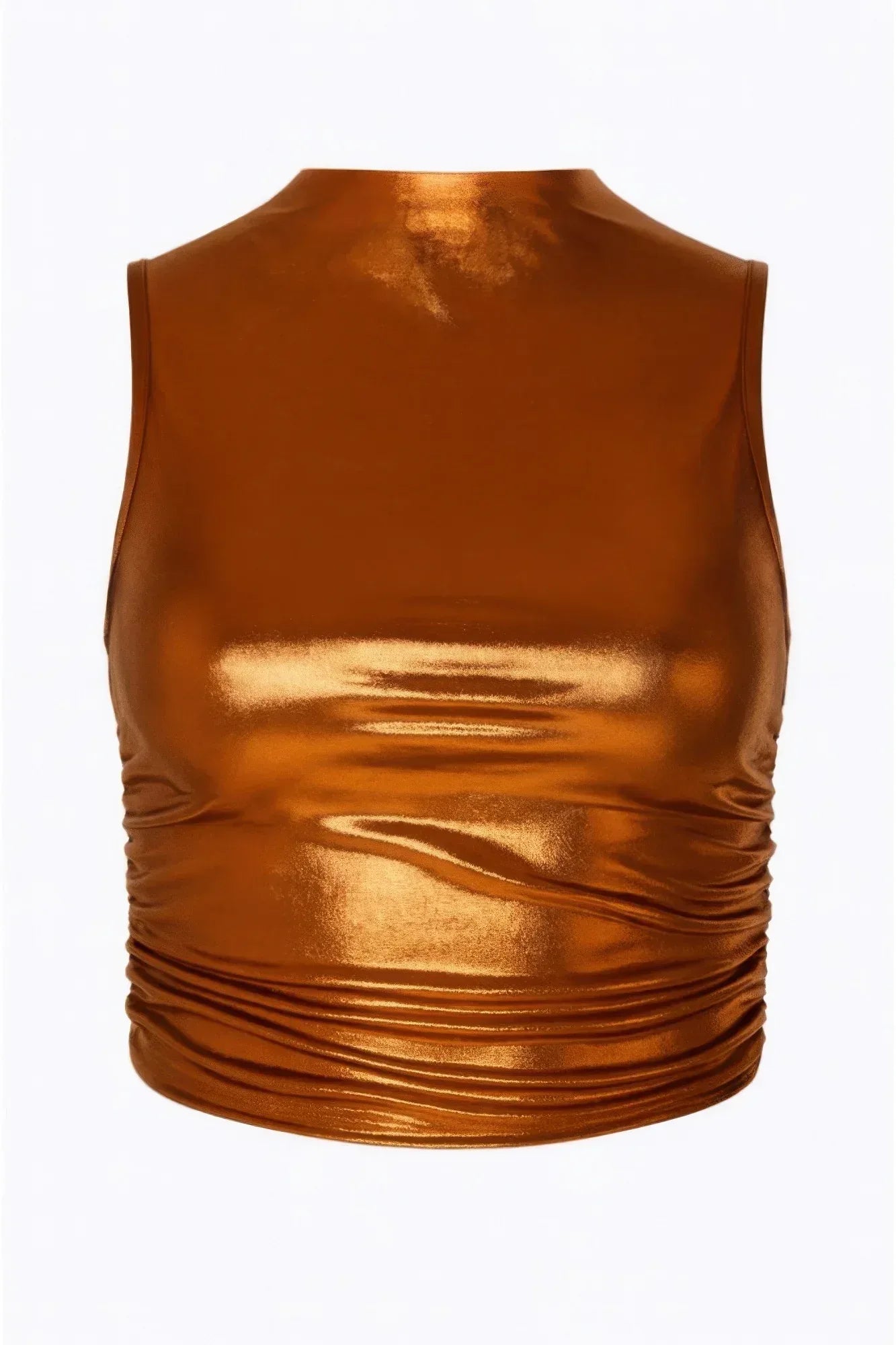 Metallic Mock Neck Crop Top | Mixtshop LLC