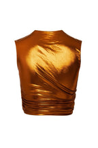 Metallic Mock Neck Crop Top | Mixtshop LLC