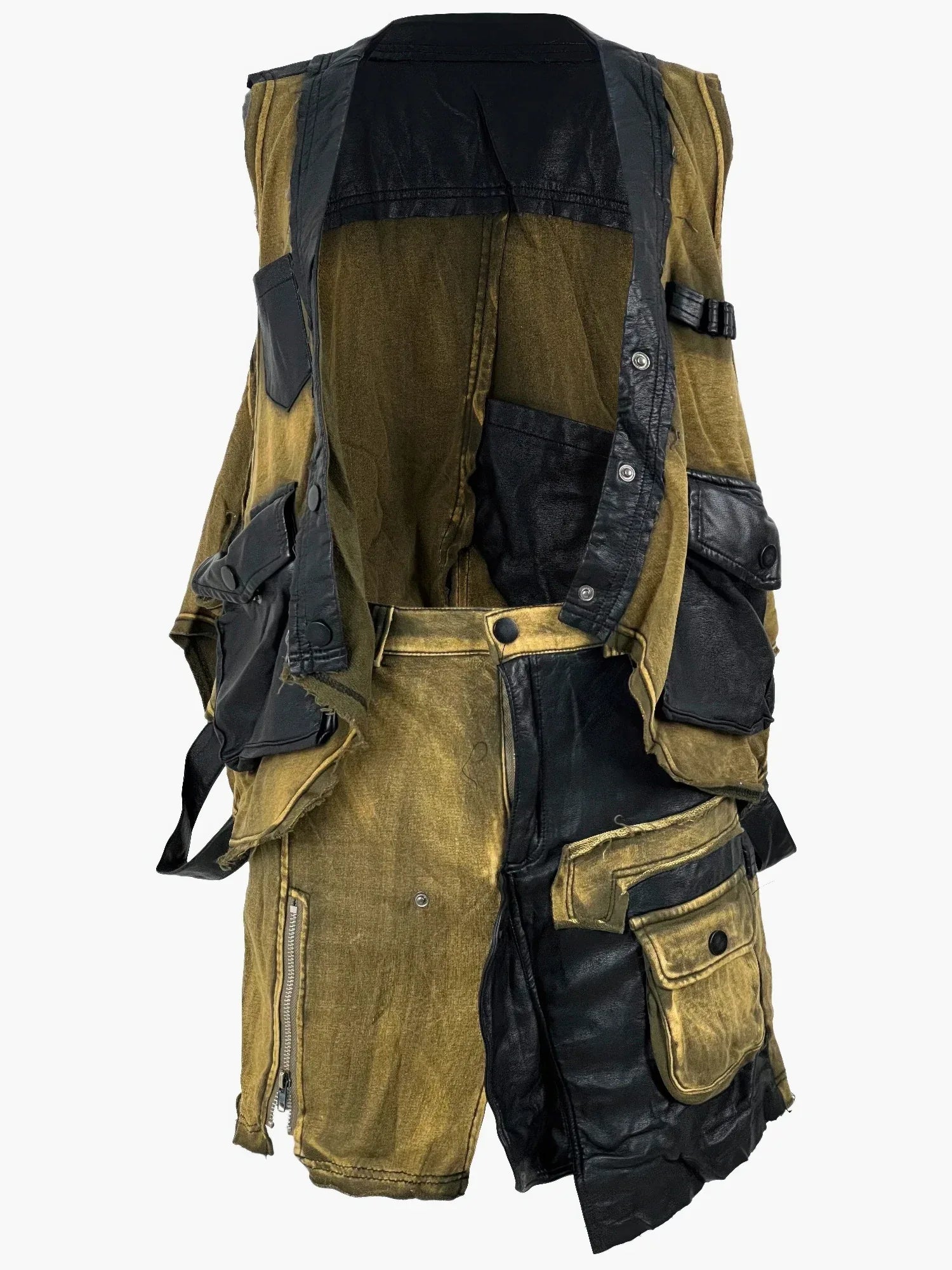 Denim And Faux Leather Two Piece Set | Mixtshop LLC