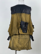 Denim And Faux Leather Two Piece Set | Mixtshop LLC