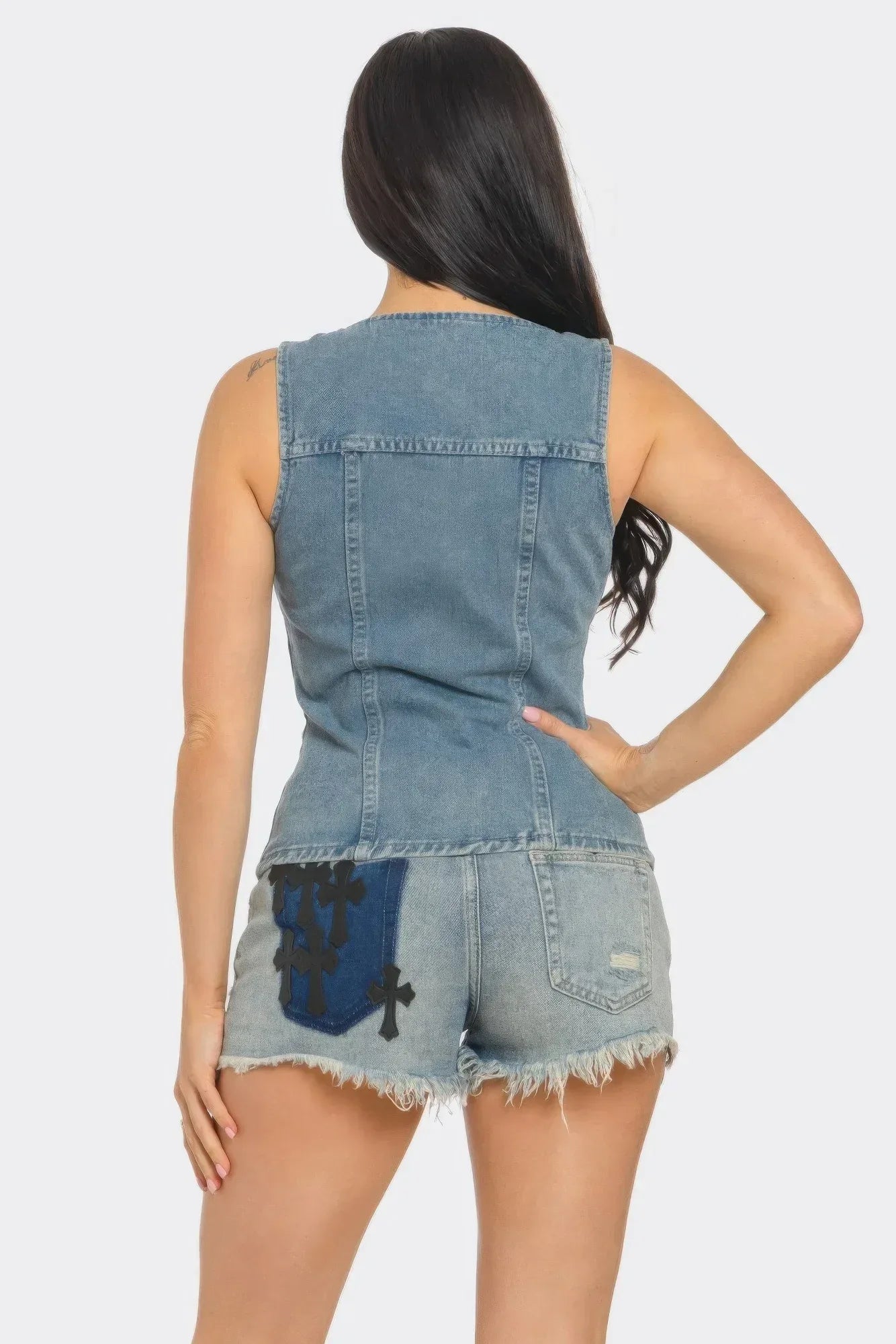 Sleeveless Vest Denim Top | Mixtshop LLC