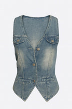Sleeveless Vest Denim Top | Mixtshop LLC