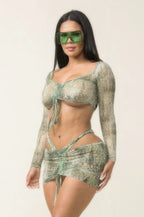 Printed Sheer Two Piece Set | Mixtshop LLC