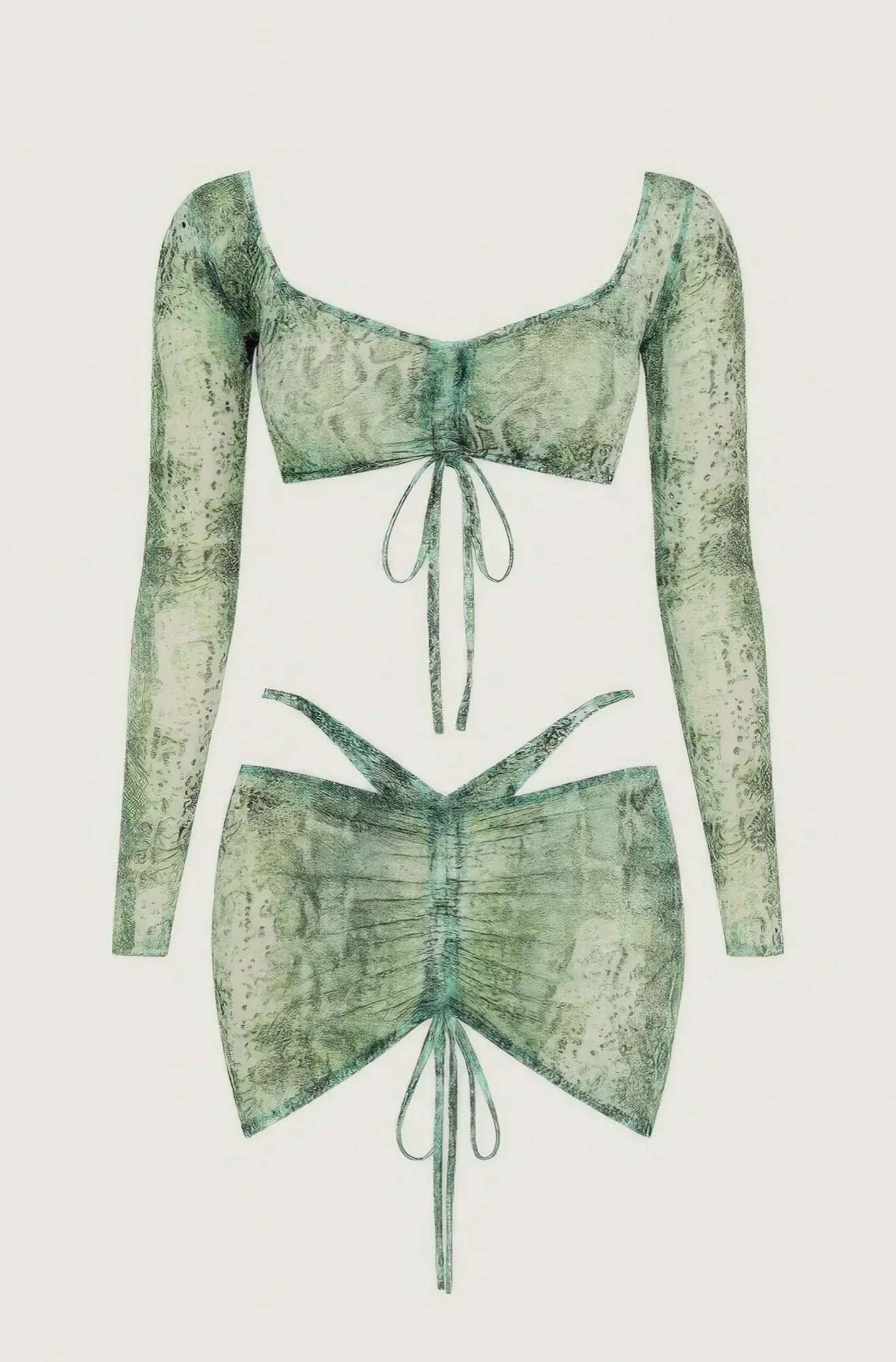 Printed Sheer Two Piece Set | Mixtshop LLC