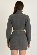 Knit Mock Neck Top And Skirt | Mixtshop LLC