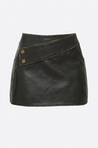 Faux Leather Strap Mini Skirt | Mixtshop LLC