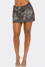 Faux Leather Strap Mini Skirt | Mixtshop LLC