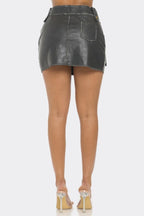 Faux Leather Strap Mini Skirt | Mixtshop LLC