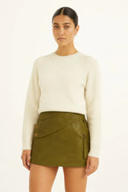 Faux Leather Strap Mini Skirt | Mixtshop LLC