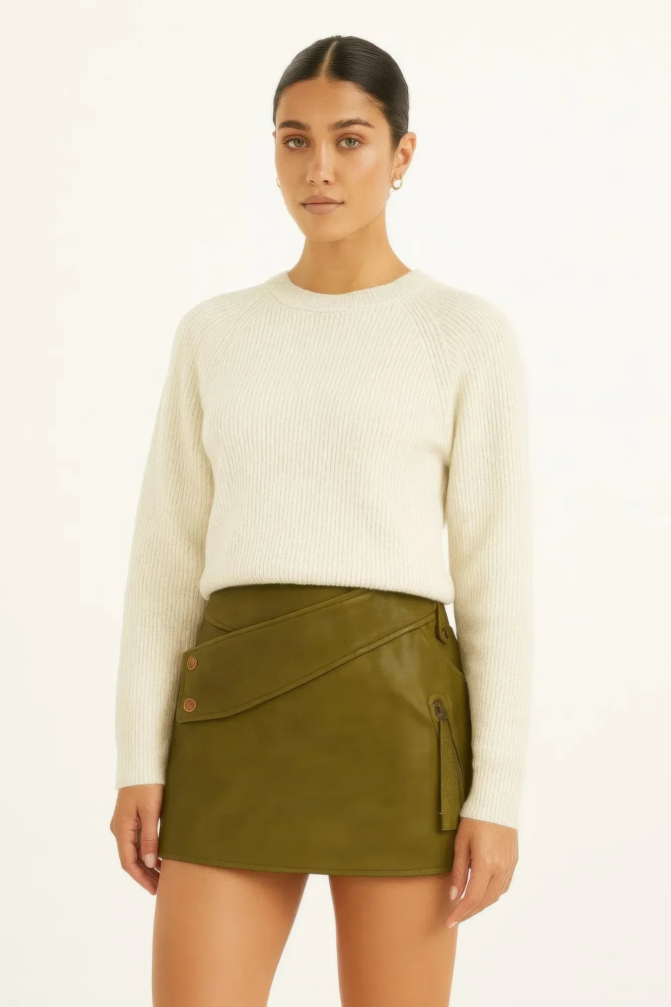 Faux Leather Strap Mini Skirt | Mixtshop LLC