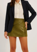 Faux Leather Strap Mini Skirt | Mixtshop LLC