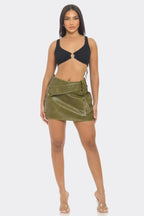 Faux Leather Strap Mini Skirt | Mixtshop LLC