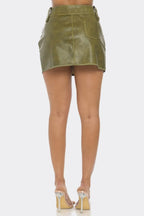 Faux Leather Strap Mini Skirt | Mixtshop LLC