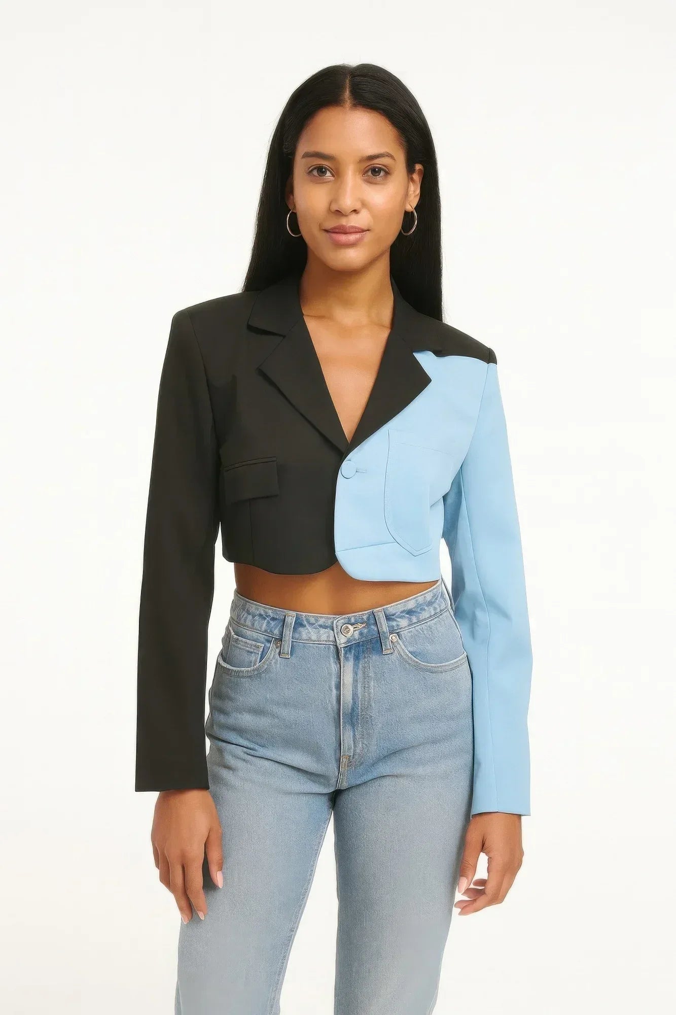 Short Color Block Blazer | Mixtshop LLC