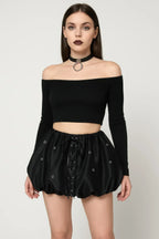 Bubble Lace Up Mini Skirt | Mixtshop LLC