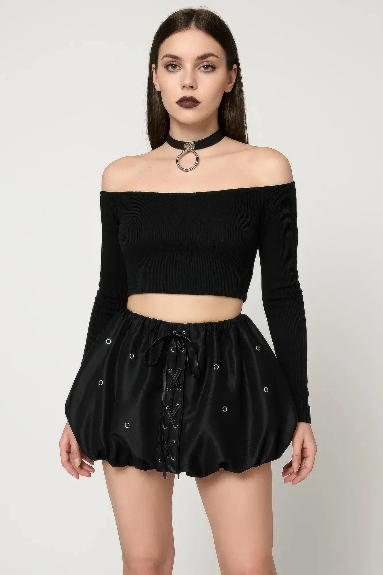 Bubble Lace Up Mini Skirt | Mixtshop LLC