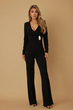 Oval Crystal Stone Wrap Jumpsuit | Mixtshop LLC