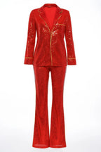 Sequin Collared Two Piece Set | Mixtshop LLC