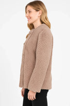 Textured Double-breasted Faux Shearling Jacket | Mixtshop LLC