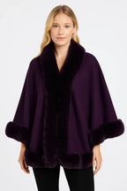 Faux Fur Trim Open-front Cape Jacket | Mixtshop LLC
