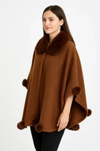 Trim Cape With Faux Fur Collar | Mixtshop LLC