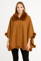 Trim Cape With Faux Fur Collar | Mixtshop LLC