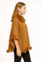 Trim Cape With Faux Fur Collar | Mixtshop LLC