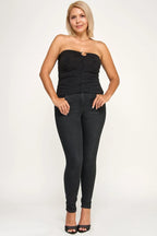 Plus Size Strapless Glitter Bandeau Top | Mixtshop LLC