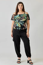 Plus Size Tropical Inspired Off The Shoulder Top | Mixtshop LLC