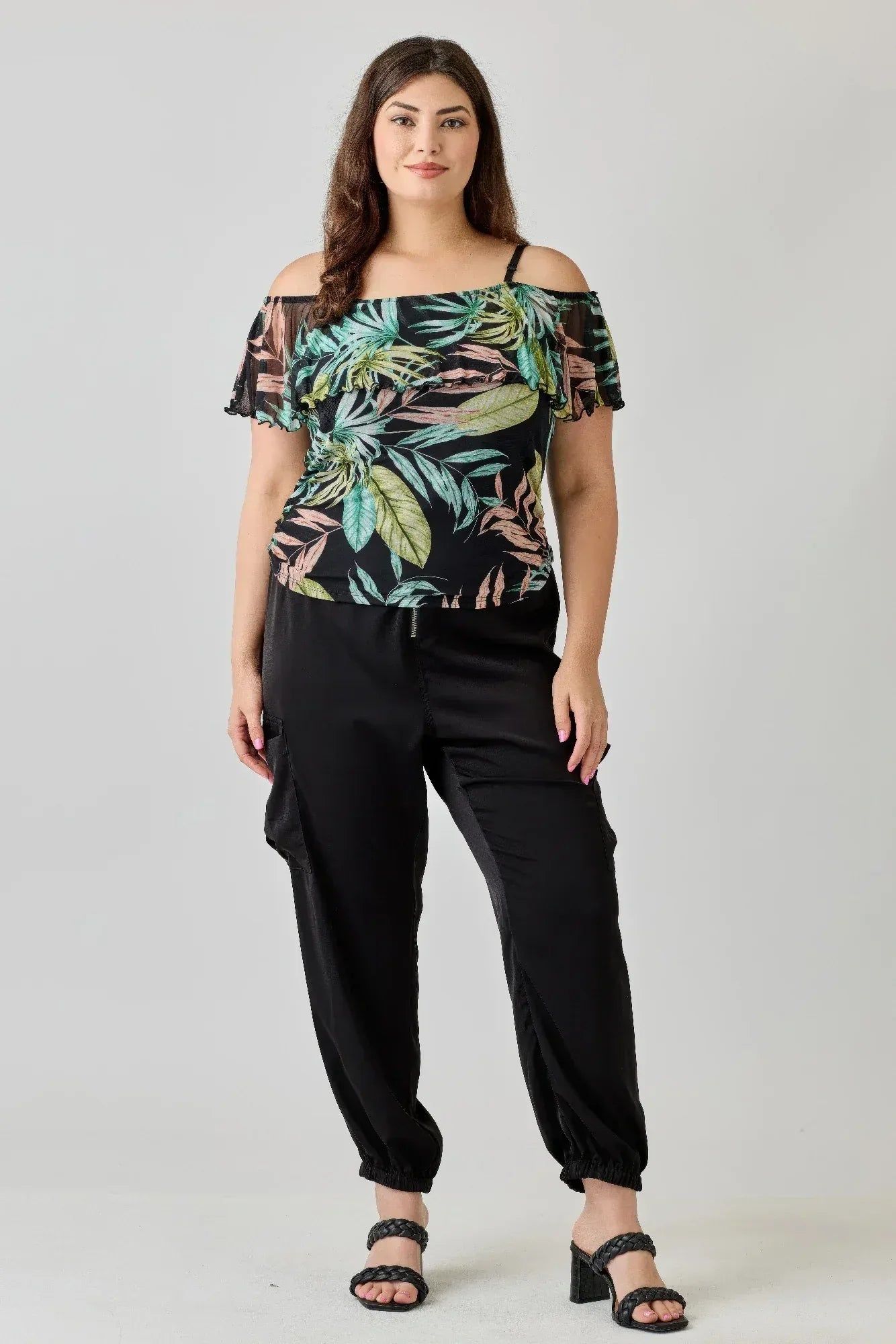 Plus Size Tropical Inspired Off The Shoulder Top | Mixtshop LLC