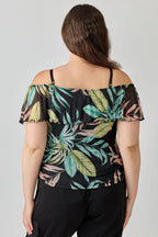 Plus Size Tropical Inspired Off The Shoulder Top | Mixtshop LLC