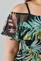 Plus Size Tropical Inspired Off The Shoulder Top | Mixtshop LLC