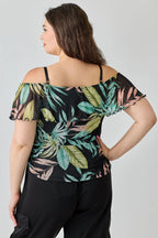 Plus Size Tropical Inspired Off The Shoulder Top | Mixtshop LLC