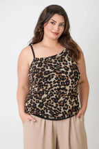Plus Size Leopard Print Asymmetrical Cami Top | Mixtshop LLC