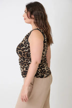 Plus Size Leopard Print Asymmetrical Cami Top | Mixtshop LLC