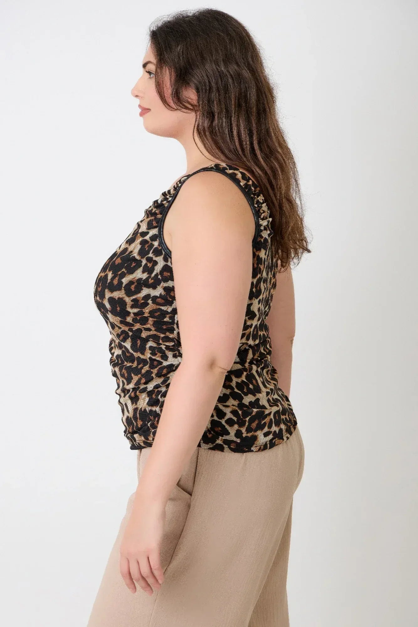 Plus Size Leopard Print Asymmetrical Cami Top | Mixtshop LLC