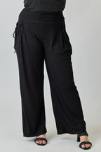 Plus Size Wide-leg Pants W Side Drawstring Detail | Mixtshop LLC