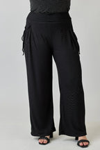 Plus Size Wide-leg Pants W Side Drawstring Detail | Mixtshop LLC