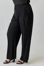 Plus Size Wide-leg Pants W Side Drawstring Detail | Mixtshop LLC
