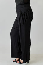 Plus Size Wide-leg Pants W Side Drawstring Detail | Mixtshop LLC